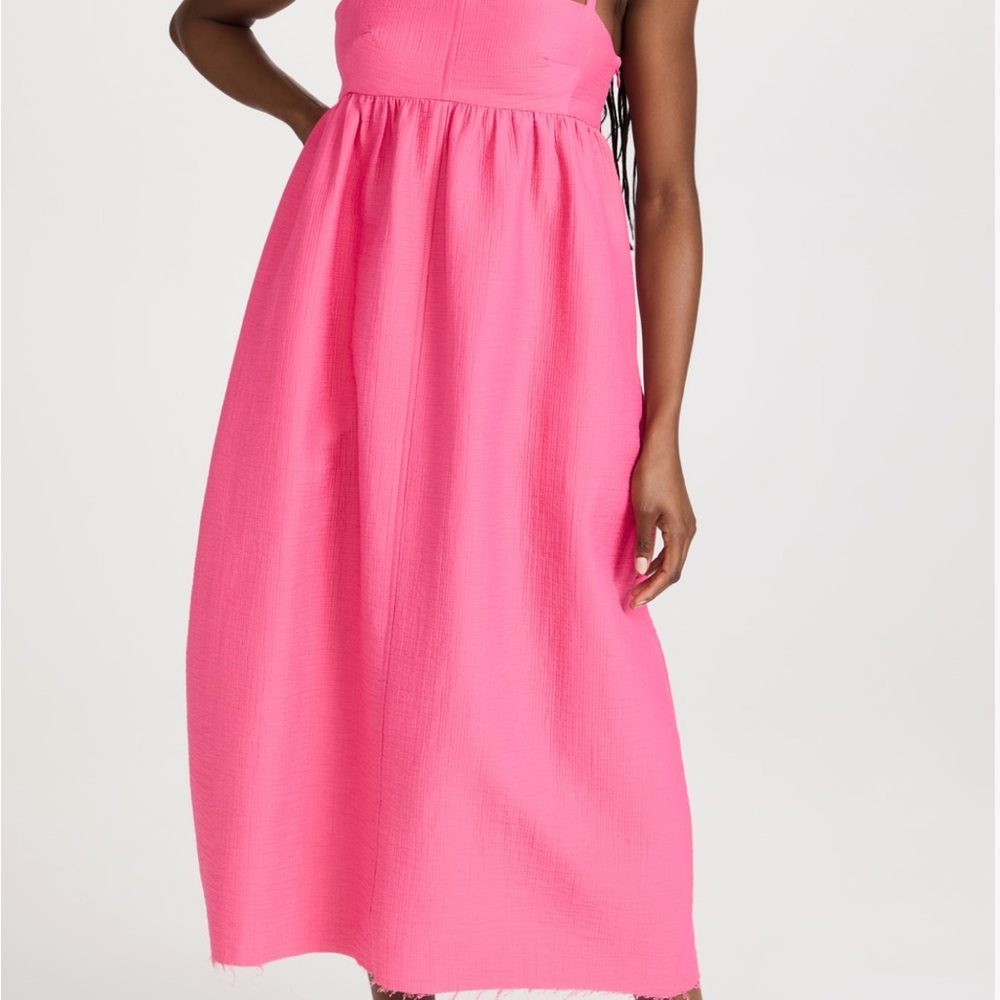 Rachel Comey Manina Dress, crinkled double-gauze, Frayed hem, hip pockets - Picture 4 of 5
